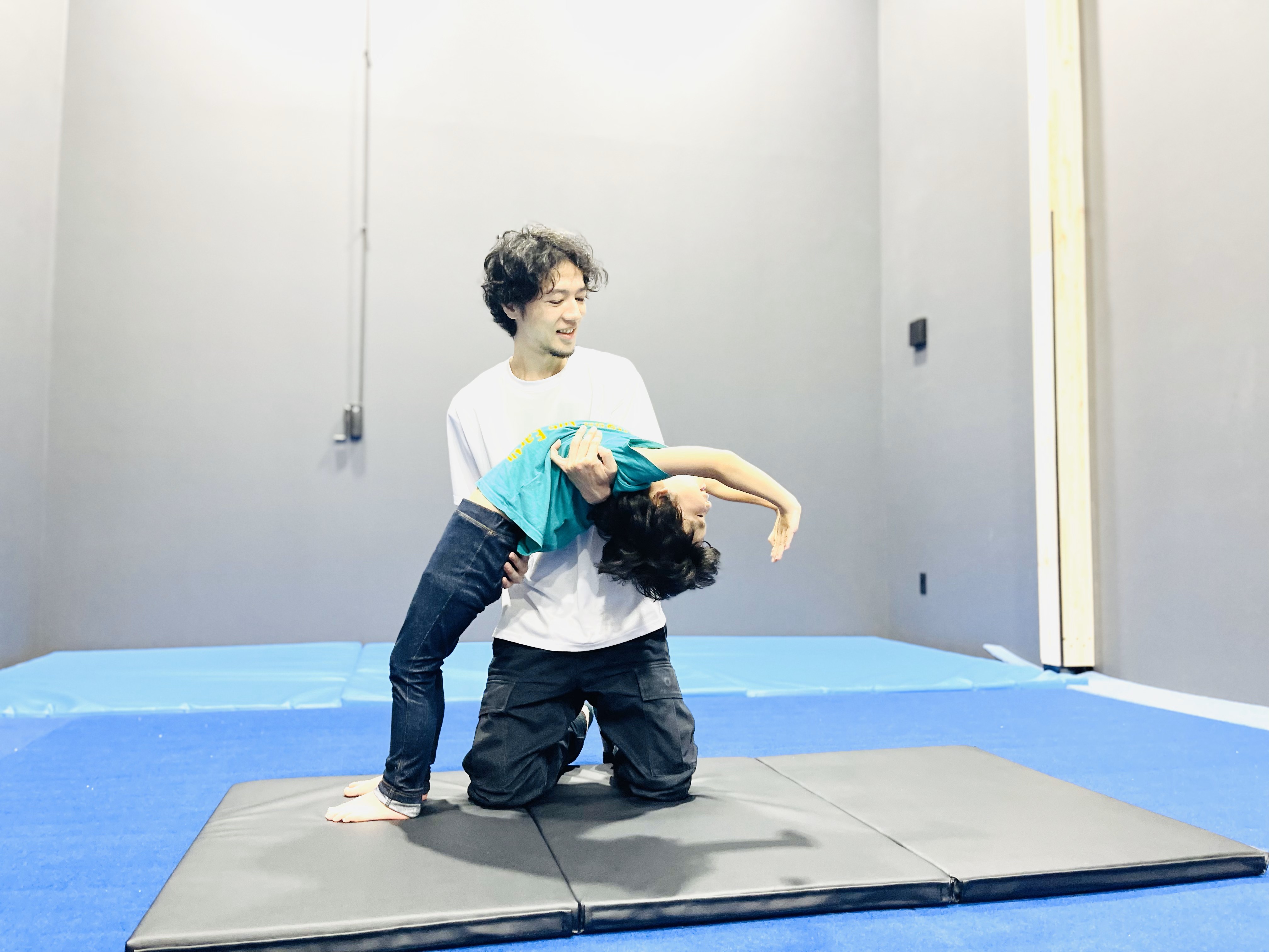 マットでの練習風景